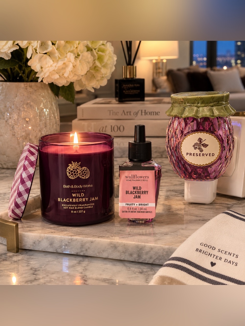 Bath & Body Works Wild Blackberry Jam 3 Piece Home Fragrance Bundle [NEW]